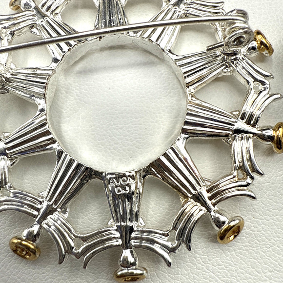 Vintage Brooch Lot Of 6 Avon Gerrys Rhinestone Flowers Snowflake Angel Wreath - Picture 7 of 14